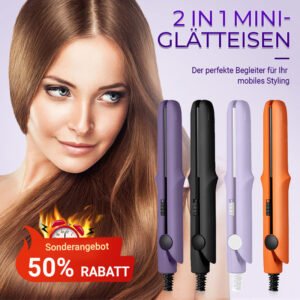 💥🔥2-in-1 Mini-Lockenstab & Glätteisen Haarglätter💥💥Befristetes Angebot: 56% Rabatt auf Bestellungen