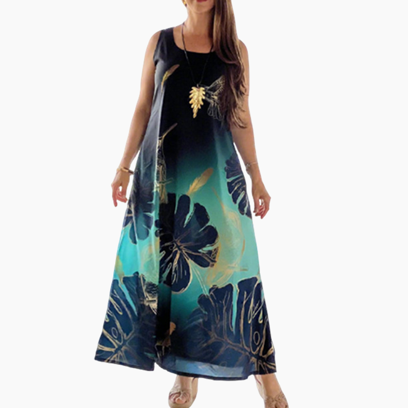 🌸50% rabatt🌸Damen lockeres bedrucktes ärmelloses Maxikleid – Bild 8