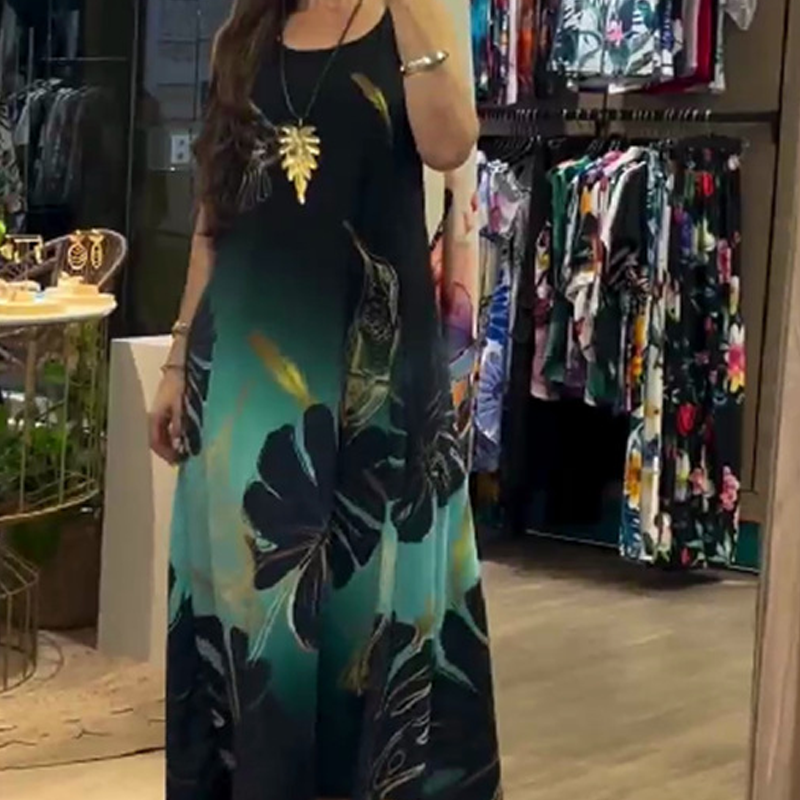 🌸50% rabatt🌸Damen lockeres bedrucktes ärmelloses Maxikleid – Bild 11